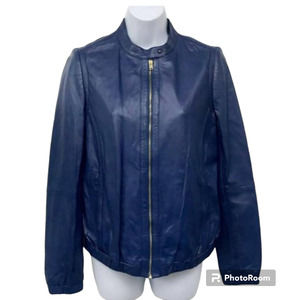 Uterque blue leather jacket M